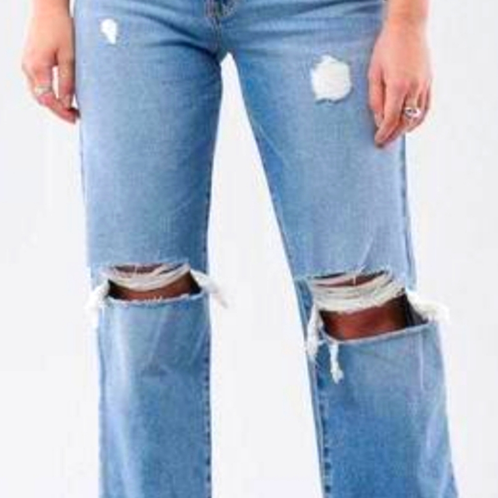 Hollister Women's Ultra High-rise Distressed Dad Jeans Sz 23 Everyday Casual